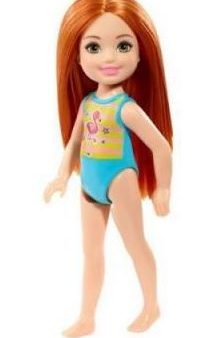 BARBIE CLUB CHELSEA BEACH DOLL - RED HAIR FLAMINGO SWIMMERS Sale