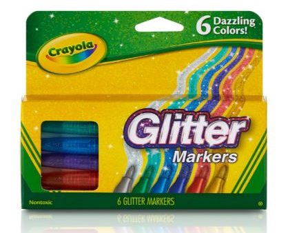 CRAYOLA GLITTER MARKERS 6 PACK For Cheap