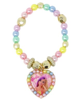 BARBIE RAINBOW FANTASY PEARL STRETCH BRACELET W HEART CHARM Online Sale