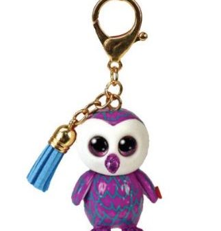 TY BEANIE BOO MINI CLIP MOONLIGHT - PURPLE OWL For Sale