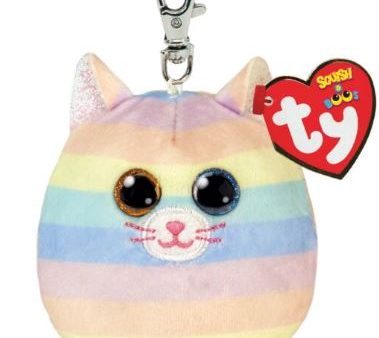 TY BEANIE SQUISHY - HEATHER -  STRIPEY CAT For Cheap