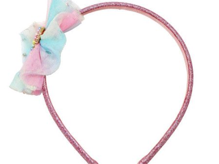 BARBIE RAINBOW FANTASY TULLE HEADBAND W PEARL HEART PENDANT Sale