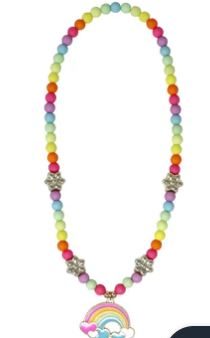 PINK POPPY DAISY RAINBOW NECKLACE Hot on Sale