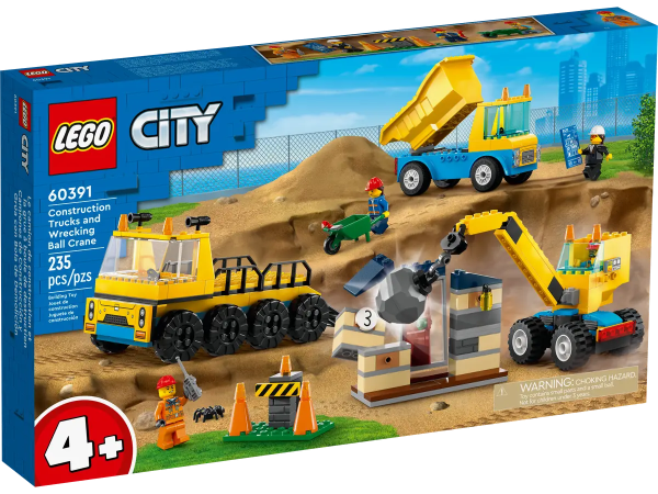 LEGO 60391 CITY - CONSTRUCTION TRUCKS AND WRECKING BALL CRANE Sale