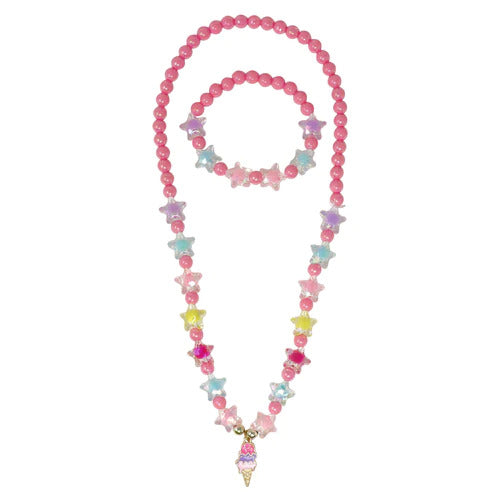 PINK POPPY ICE CREAM CHARM NECKLACE AND BRACELET SET For Discount