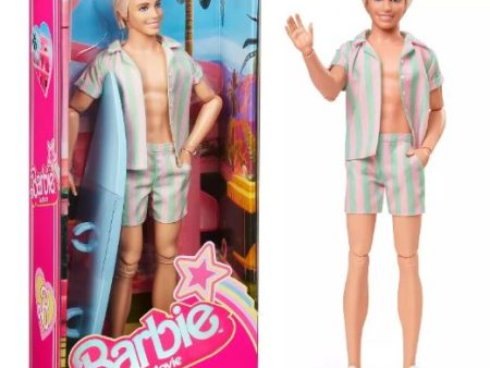 BARBIE THE MOVIE - PASTEL KEN WITH SURF BOARD For Cheap