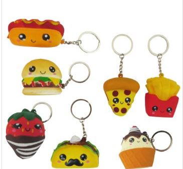 SQUISHY FOOD KEYCHAIN - VARIOUS DESIGNS Online Sale