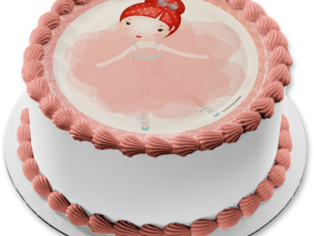 Ballerina In a Pink Tutu Doing a Pirouette Edible Cake Topper Image ABPID08107 Sale