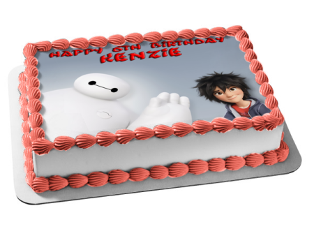 Big Hero 6 Disney Hiro White Baymax Edible Cake Topper Image ABPID08809 Hot on Sale