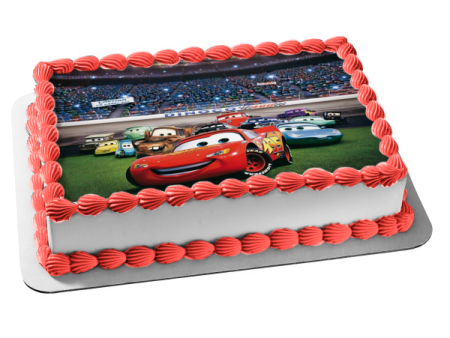 Cars Lightening McQueen Mater Doc Hudson Sally Ramone Fillmore Lizzie and Flo Edible Cake Topper Image ABPID07699 Discount