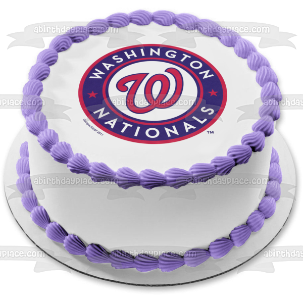 Washington Nationals Logo MLB Major League Baseball Edible Cake Topper Image ABPID08010 on Sale