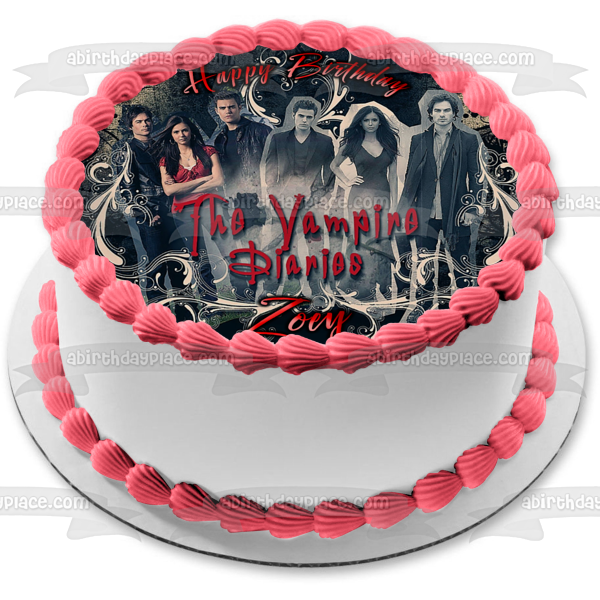 The Vampire Diaries Damon Salvator Katerina Petrova Elena Gilbert Stefan Salvatore Edible Cake Topper Image ABPID08885 Online now