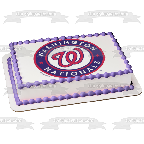 Washington Nationals Logo MLB Major League Baseball Edible Cake Topper Image ABPID08010 on Sale