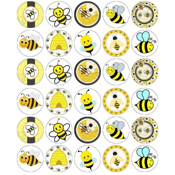 Bumblebees Assorted Cartoon Bees Edible Cupcake Topper Images ABPID08014 Fashion