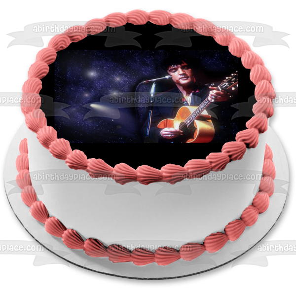 Elvis Music Starry Night Sky Background Edible Cake Topper Image ABPID09160 For Sale