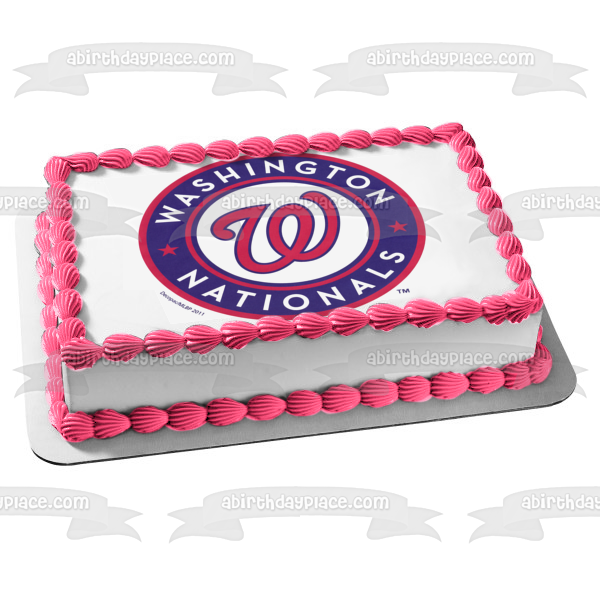 Washington Nationals Logo MLB Major League Baseball Edible Cake Topper Image ABPID08010 on Sale