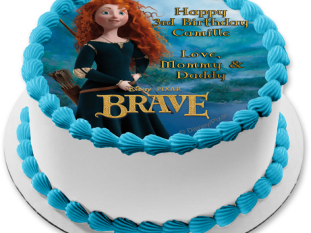 Brave Merida In the Mountains  with Her Bow and Arrow Edible Cake Topper Image ABPID07953 Online