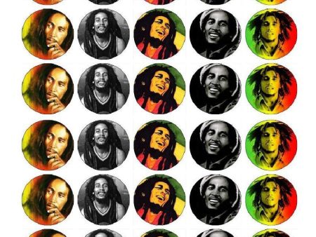 Bob Marley Red Yellow Green Edible Cupcake Topper Images ABPID07606 Online