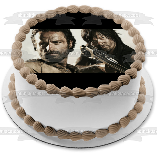 The Walking Dead Rick Grimes Daryl Dixon #2 Edible Cake Topper Image ABPID09036 Online now