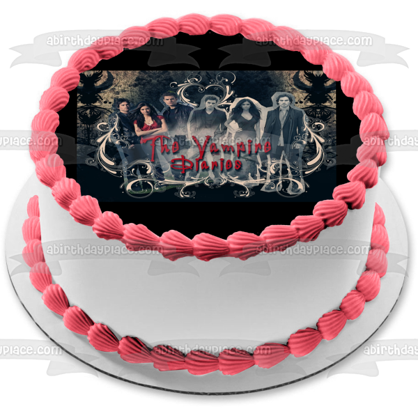 The Vampire Diaries Damon Salvator Katerina Petrova Elena Gilbert Stefan Salvatore Edible Cake Topper Image ABPID08885 Online now