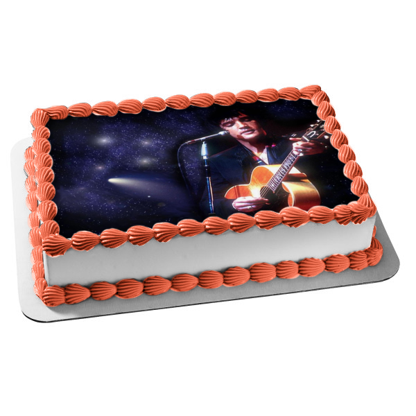 Elvis Music Starry Night Sky Background Edible Cake Topper Image ABPID09160 For Sale