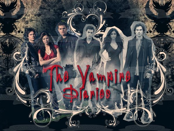 The Vampire Diaries Damon Salvator Katerina Petrova Elena Gilbert Stefan Salvatore Edible Cake Topper Image ABPID08885 Online now