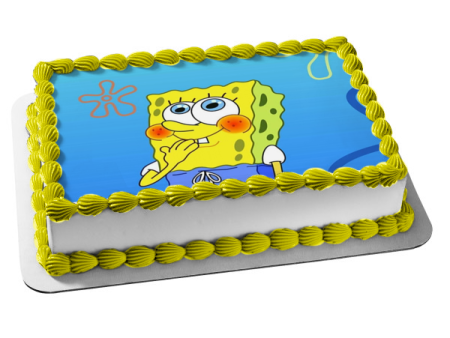 SpongeBob SquarePants Sponge Bob Square Pants Blushing Edible Cake Topper Image ABPID09201 Discount