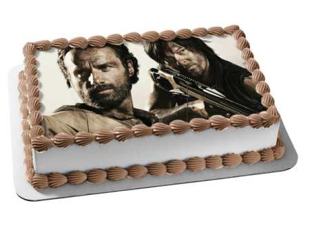 The Walking Dead Rick Grimes Daryl Dixon #2 Edible Cake Topper Image ABPID09036 Online now