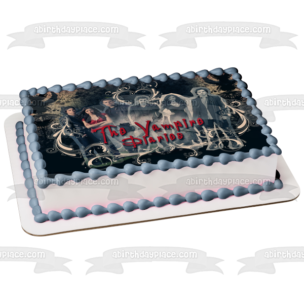 The Vampire Diaries Damon Salvator Katerina Petrova Elena Gilbert Stefan Salvatore Edible Cake Topper Image ABPID08885 Online now