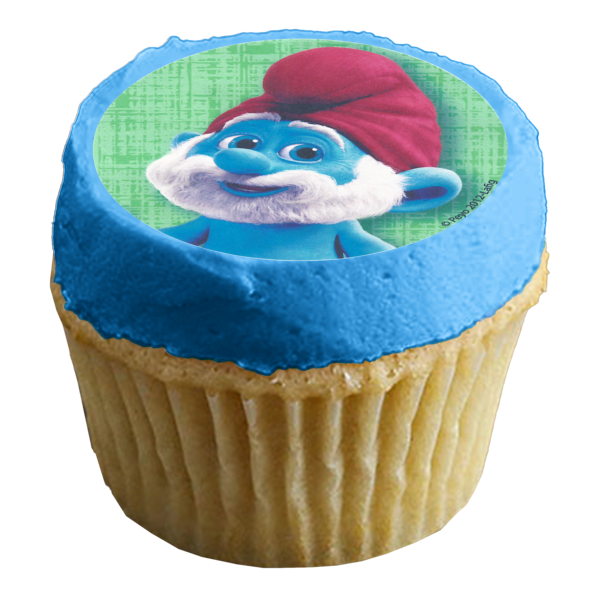 The Smufs Papa Smurf and Smurfette Edible Cupcake Topper Images ABPID08044 Discount