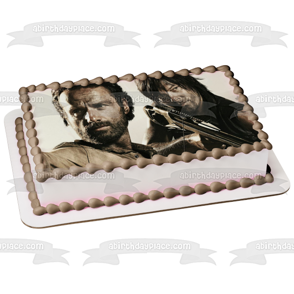 The Walking Dead Rick Grimes Daryl Dixon #2 Edible Cake Topper Image ABPID09036 Online now