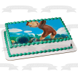 Curious George Flying Away with Balloons Edible Cake Topper Image ABPID09187 Cheap