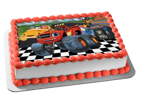 Blaze and the Monster Machines Paw Patrol Team Umizoomi Racing Edible Cake Topper Image ABPID07828 on Sale