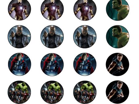 Avengers Captain America The Hulk Iron Man Thor and Black Widow Edible Cupcake Topper Images ABPID07070 Sale