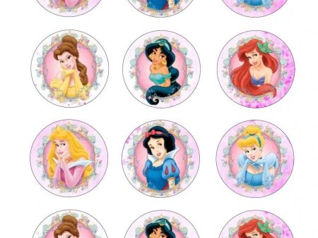 Disney Princess Ariel Belle Aurora Jasmine Cinderella Snow White Edible Cupcake Topper Images ABPID09191 For Cheap