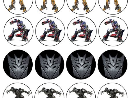 Transformers Logo Bumblebee Optimus Prime and Iron Hide Edible Cupcake Topper Images ABPID07310 Online Hot Sale