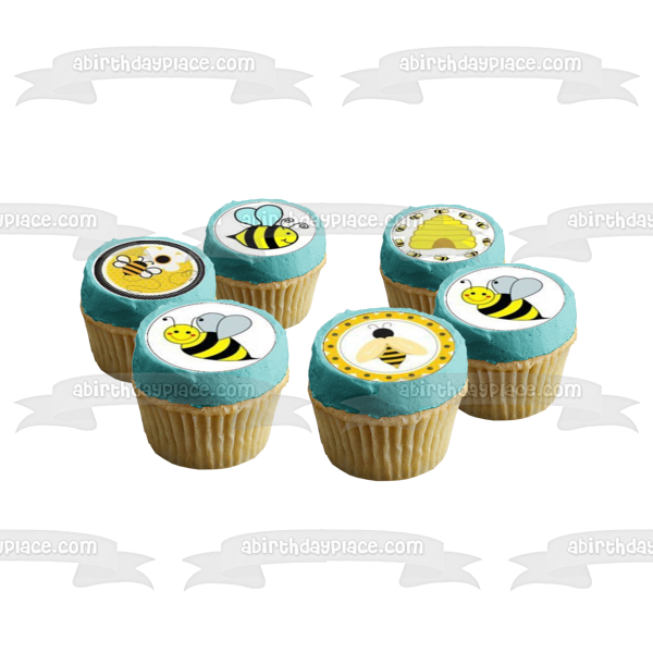 Bumblebees Assorted Cartoon Bees Edible Cupcake Topper Images ABPID08014 Fashion