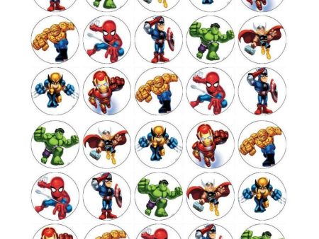 Baby Iron Man Thor The Hulk Spider-Man and Captain America Edible Cupcake Topper Images ABPID07222 Online