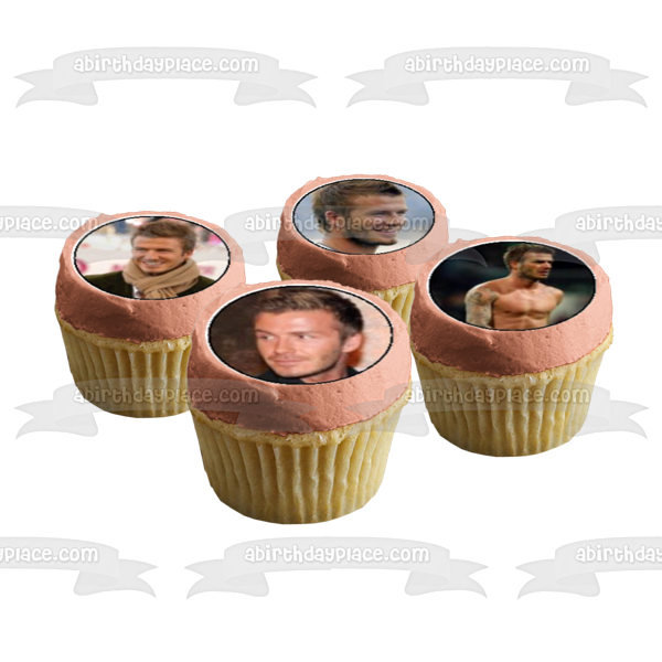 David Beckkam Soccer English Professional Footballer Edible Cupcake Topper Images ABPID07558 Hot on Sale