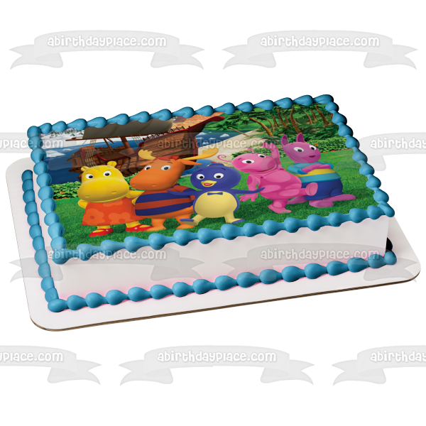 Backyardigans Uniqua Tyrone Tasha Pablo and Austin Edible Cake Topper Image ABPID07281 on Sale