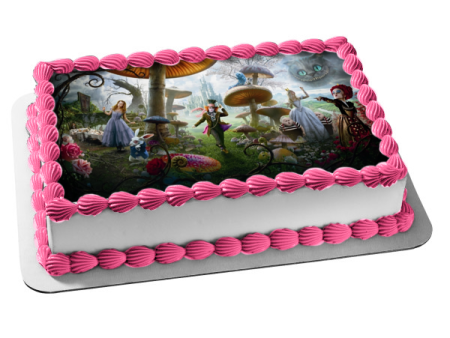 Disney Tim Burton Alice In Wonderland Edible Cake Topper Image ABPID09195 For Cheap