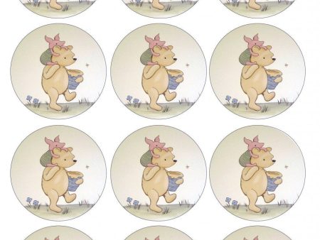 Disney Winnie the Pooh Pooh Bear Piglet Walking Honey Jar Edible Cupcake Topper Images ABPID09183 on Sale