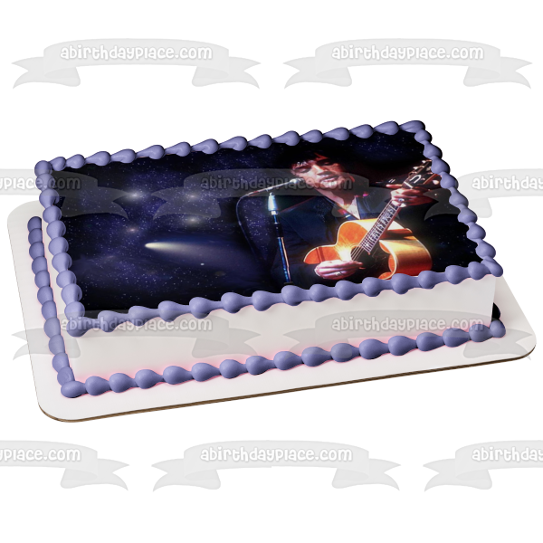 Elvis Music Starry Night Sky Background Edible Cake Topper Image ABPID09160 For Sale