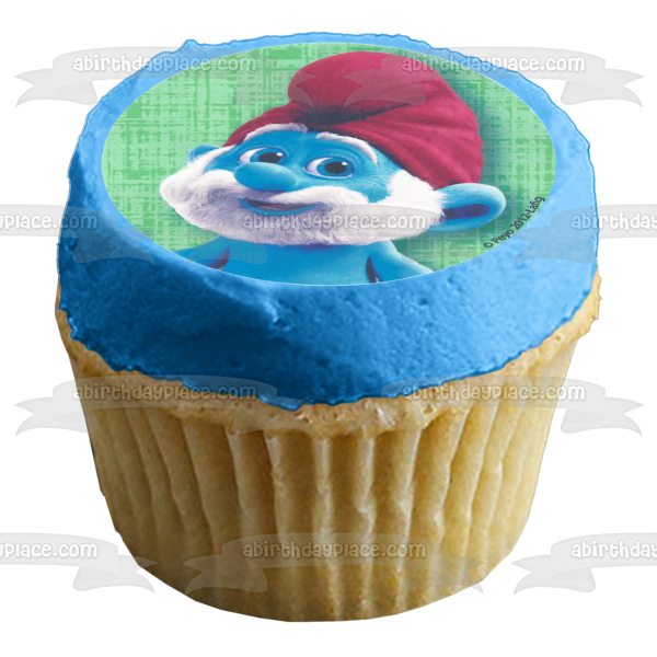 The Smufs Papa Smurf and Smurfette Edible Cupcake Topper Images ABPID08044 Discount