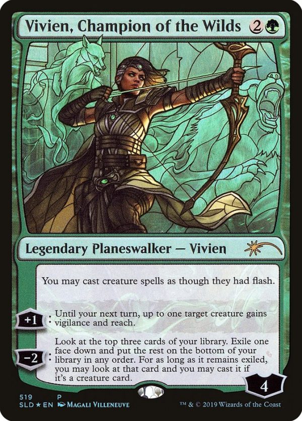 Vivien, Champion of the Wilds (Stained Glass) [Secret Lair Drop Promos] Supply