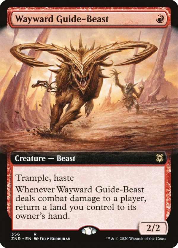 Wayward Guide-Beast (Extended Art) [Zendikar Rising] Online Sale